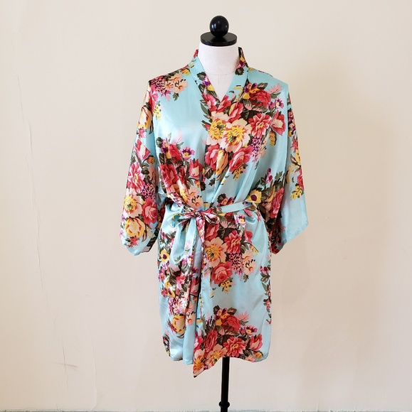 Floral Silk Kimono Robe - Picture 1 of 5